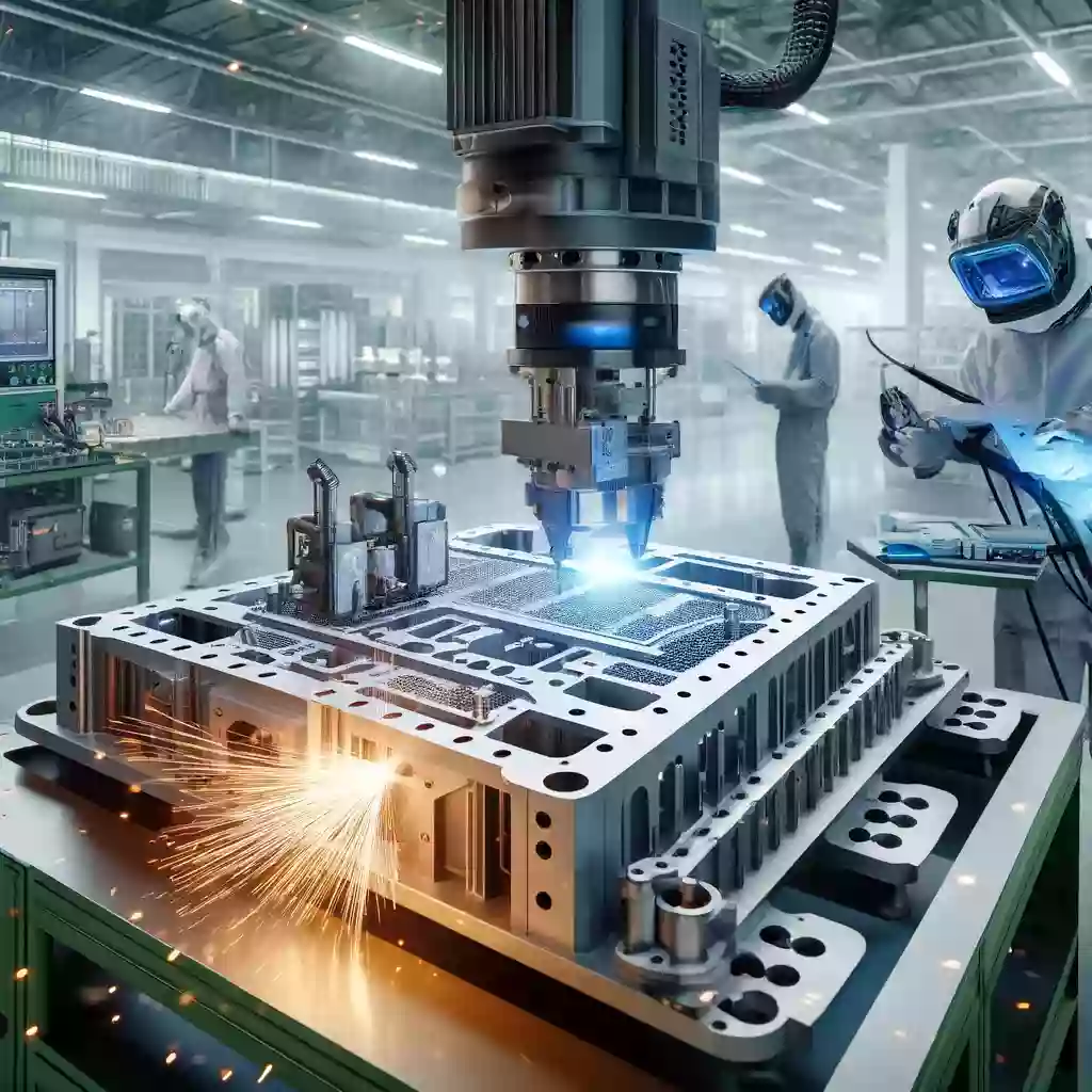 a picture of Application of Laser Welding Machine in New Energy Power Battery Adapter Plate