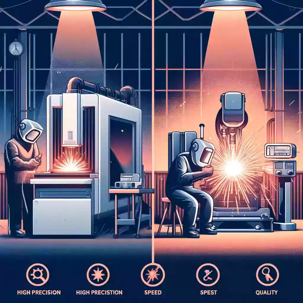 a picture of Laser Welding Machine and Traditional Welding Machine