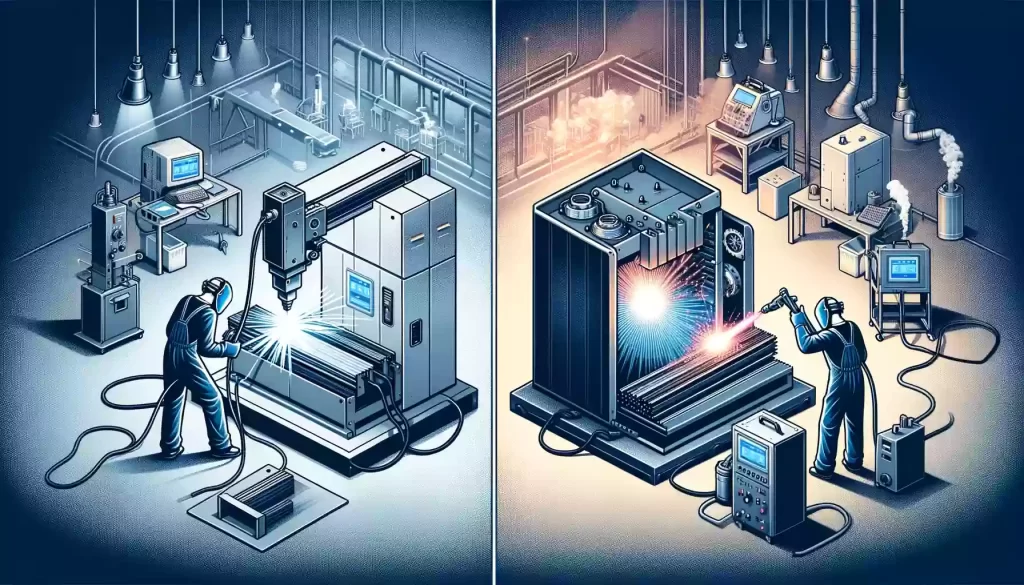 a picture of Laser Welding Machines and Traditional Welding Machines