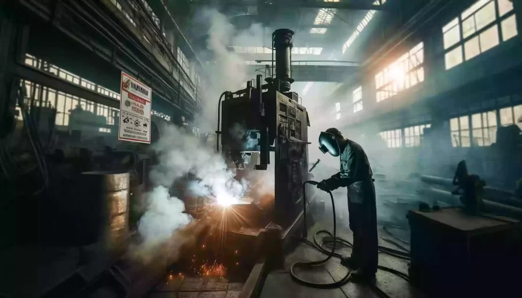 a picture of Traditional welding machines produce harmful gases