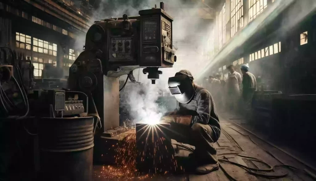 a picture of Traditional welding machines take a long time to complete welding operations